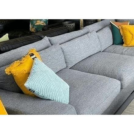 SOFA Dual Chaise Lounge / Granite Fabric Davenport - Dual Chaise Lounge
